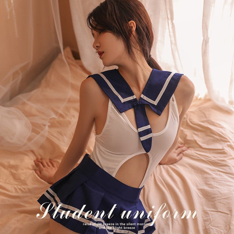 Cutout Schoolgirl Bodysuit Lingerie blesssafe
