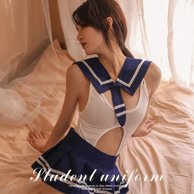 Cutout Schoolgirl Bodysuit Lingerie blesssafe