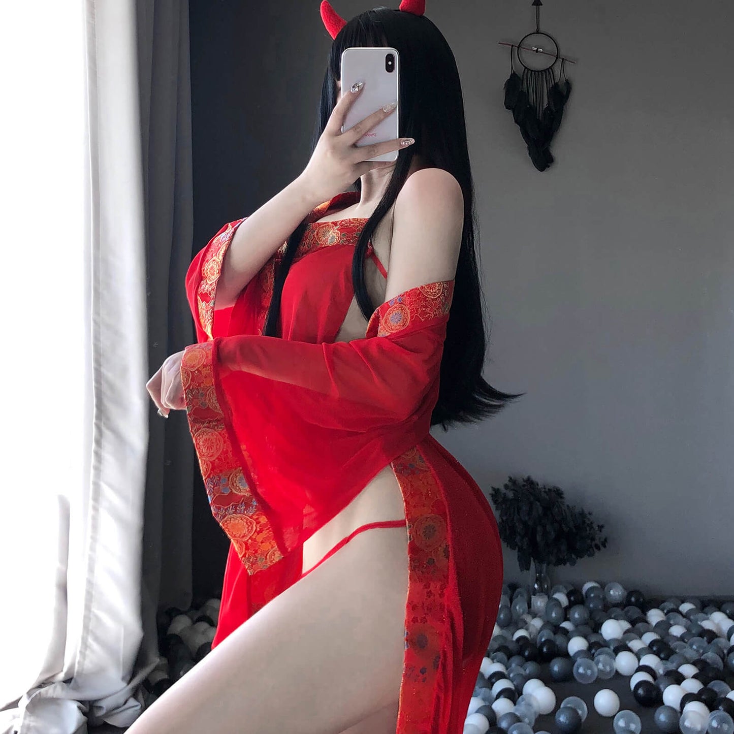 Japanese Embroidery Kimono Cosplay Robe