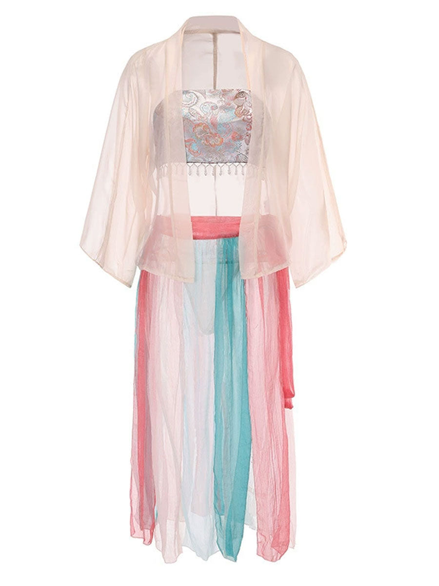 4 Pieces Sexy Geisha Costume - Traditional Anime Kimono Uniform Set Blesssafe