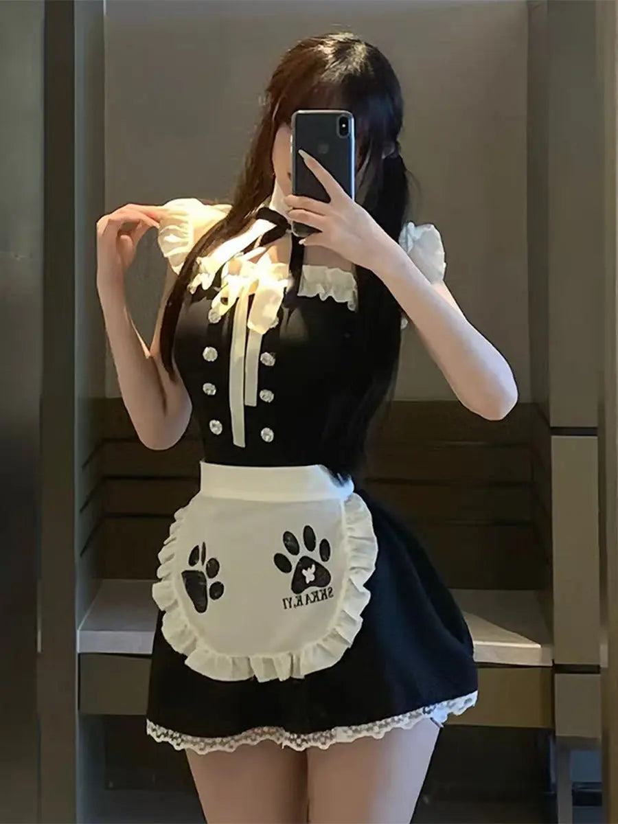 Anime Neko Maid Uniform Cosplay Costume Set Blesssafe