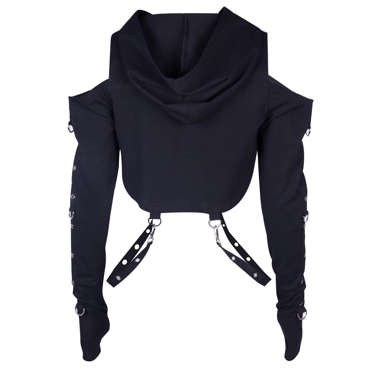 Dark Gothic Lingerie Off-Shoulder Hoodie