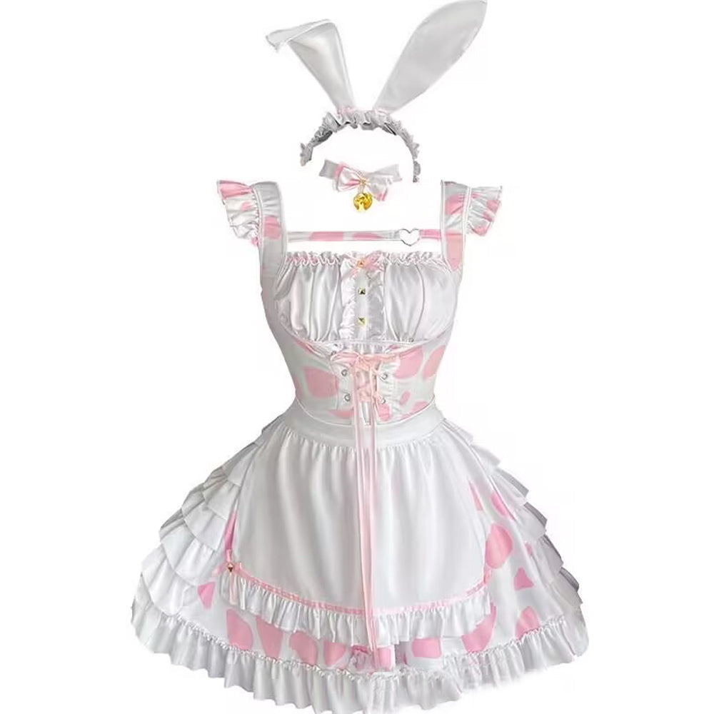 blesssafe Cute Maid Outfit Sweet Lolita Dress Anime Cow Cosplay Lingerie Outfits blesssafe