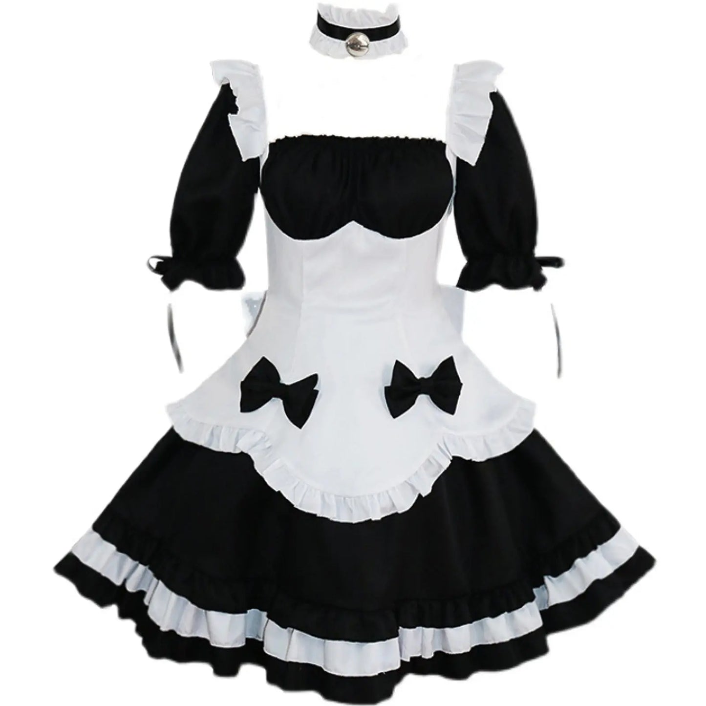 Deluxe Gothic Lolita Anime Maid 7-Piece Cosplay Costume Blesssafe