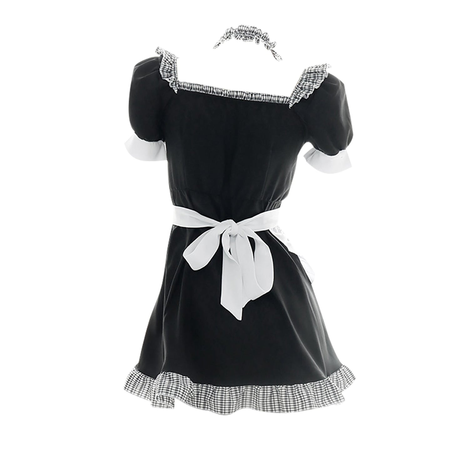 Cat Paw Print French Maid Ruffle Trim Cosplay Dress Costume Blesssafe