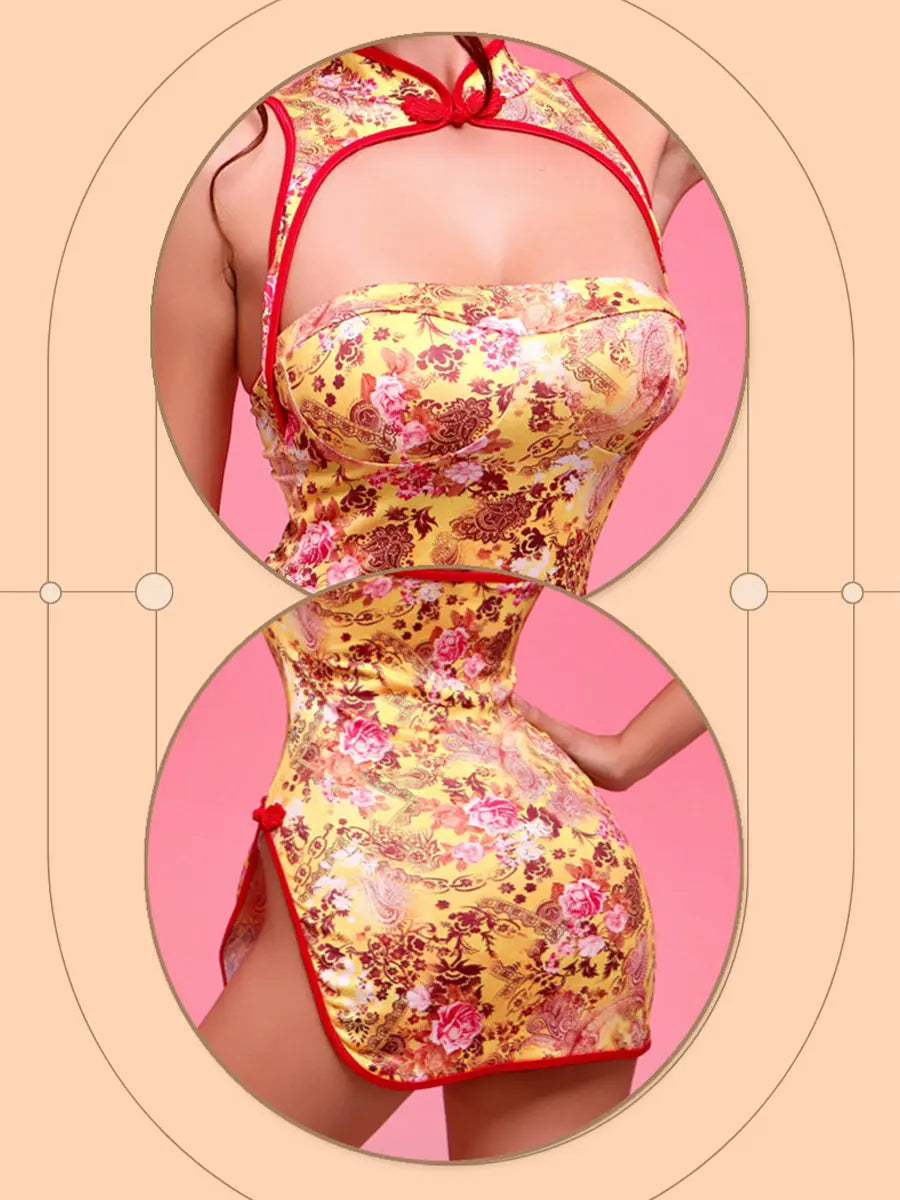 Elegant Modern Floral Cheongsam Dress - Sexy Chinese Qipao Gown Blesssafe