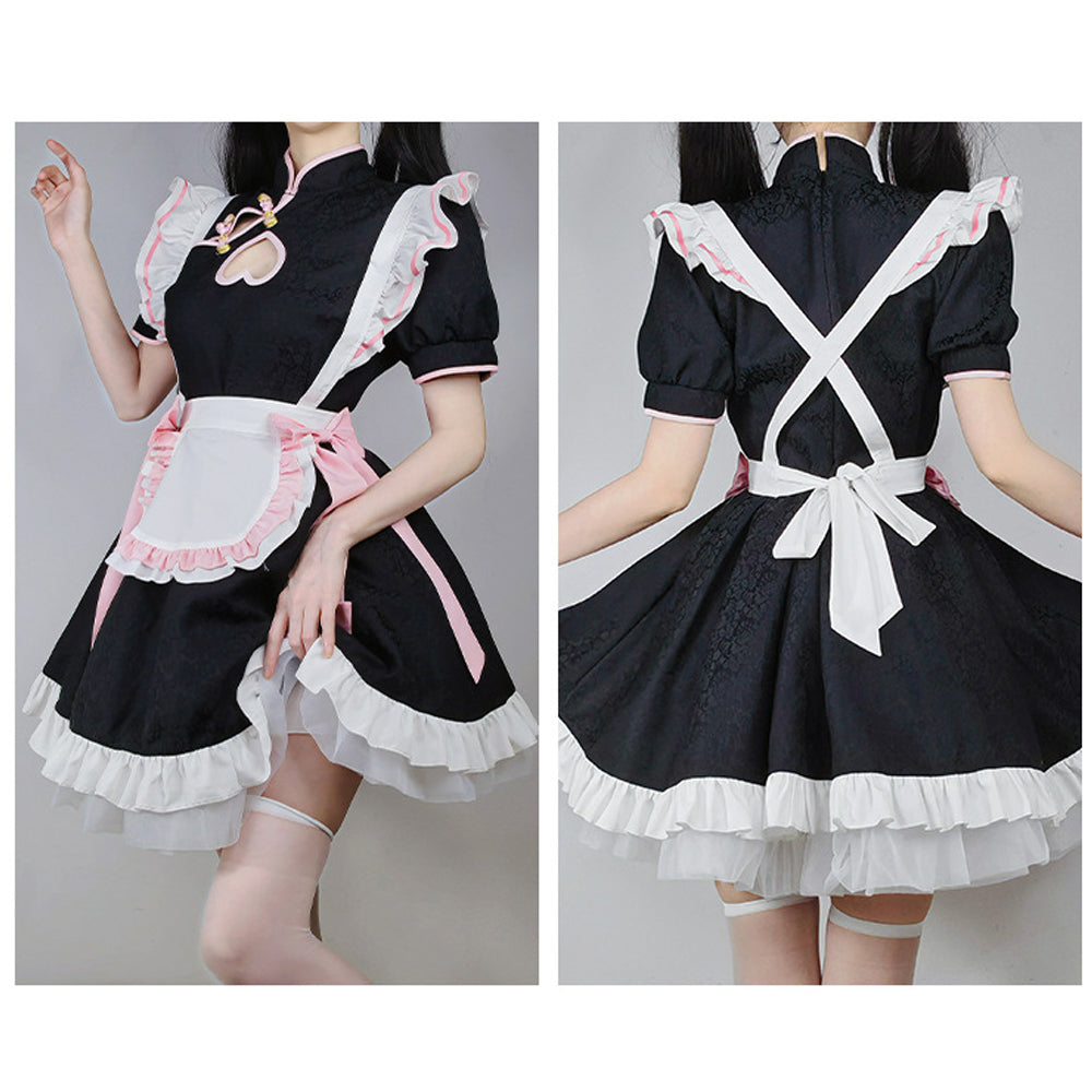 Anime Cheongsam Lolita Maid Cosplay Dress Set Blesssafe