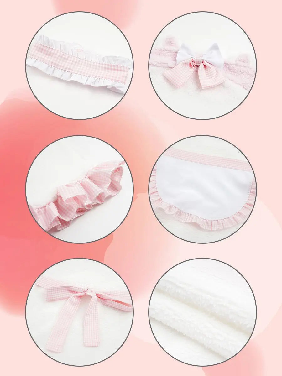 White Furry Cat Strapless Mini Dress Costume blesssafe