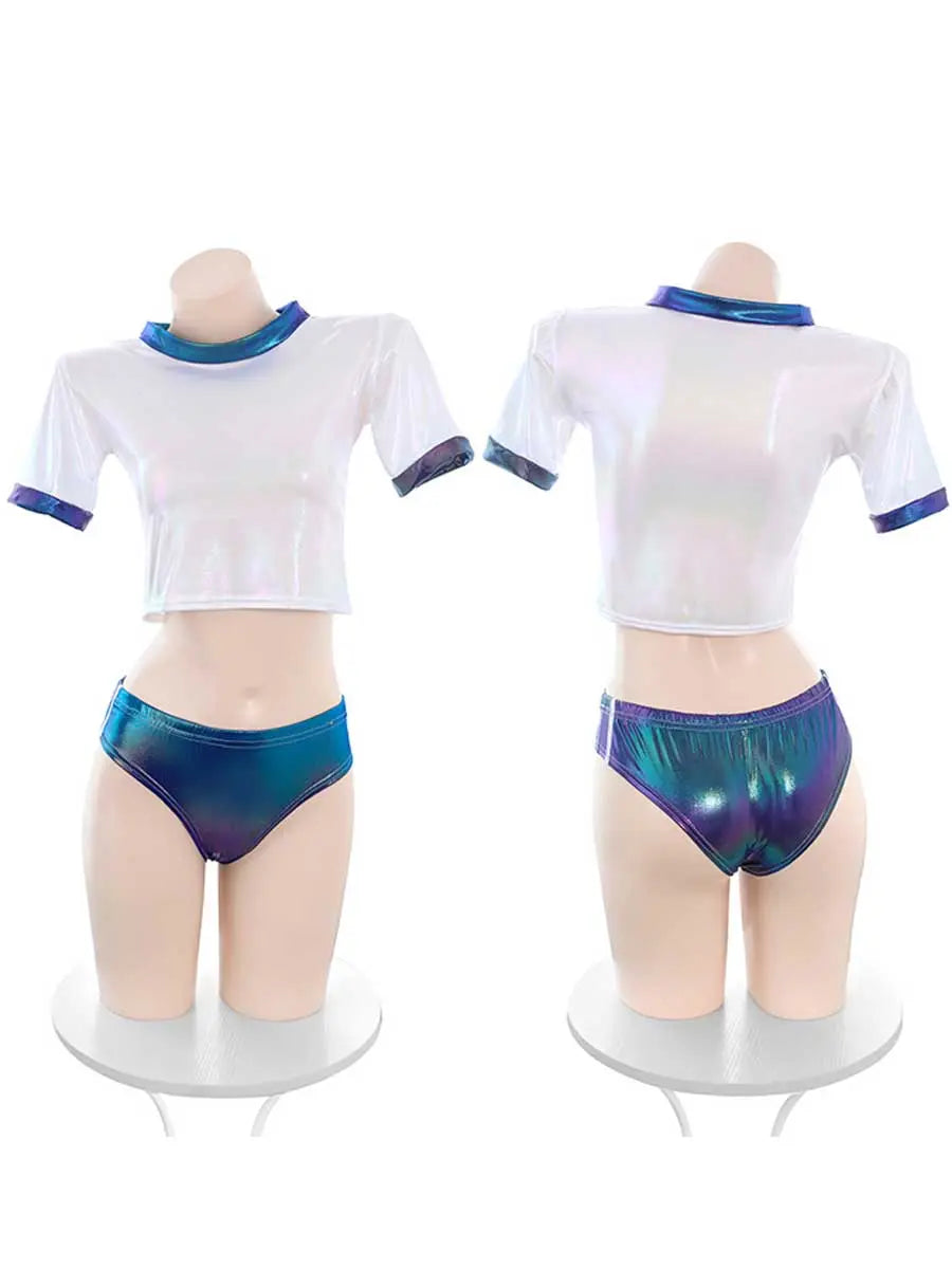 Japanese Reflective Gym Suit - High Gloss Anime Bloomer Costume Blesssafe