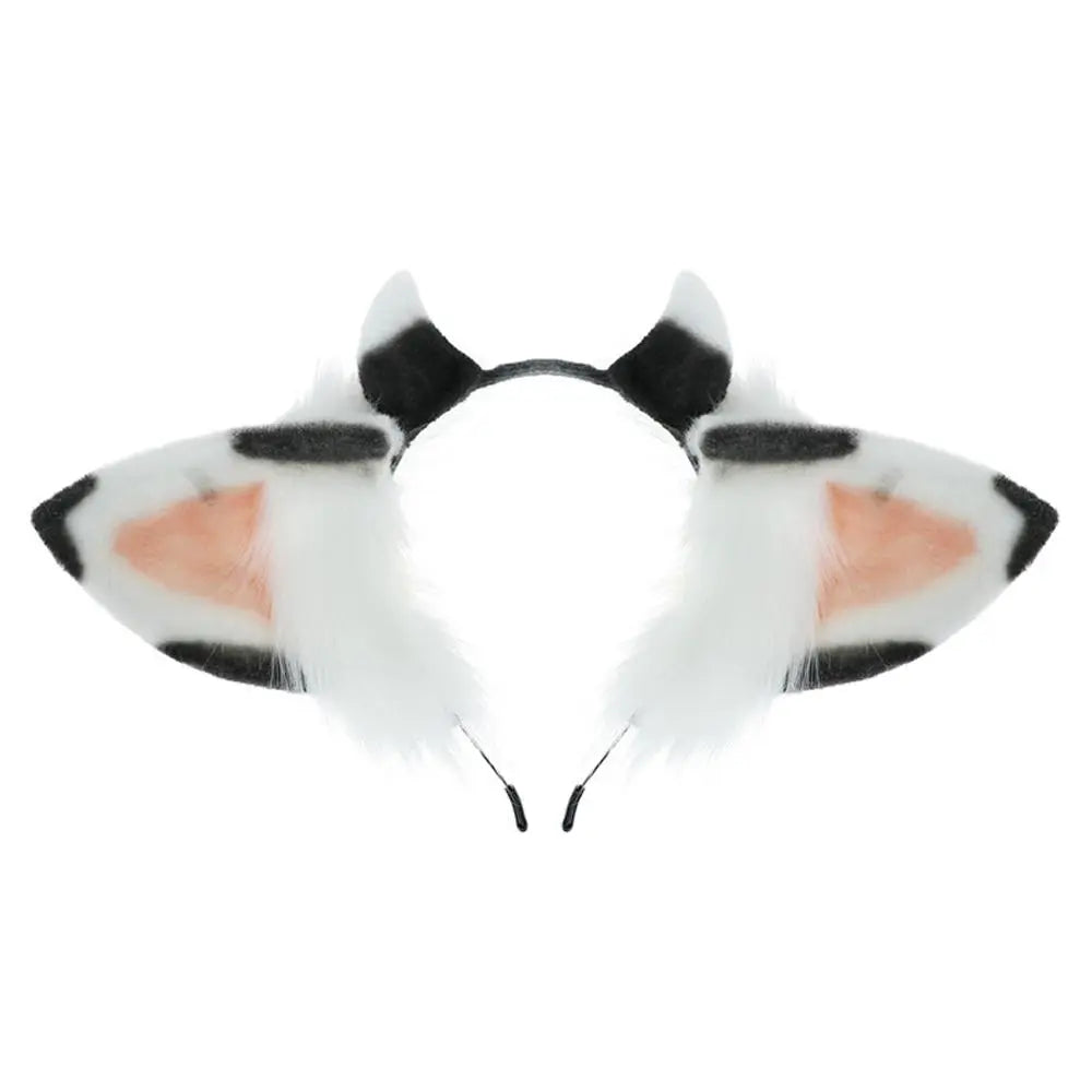 Furry Cow Ears Headwear Cartoon Animal Headband Lolita Cosplay Costume Blesssafe