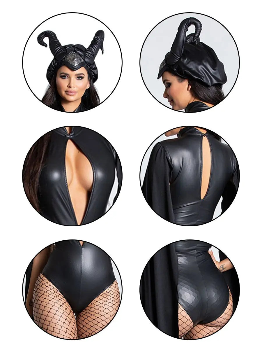 Latex Lingerie Devil Bodysuit & Horns blesssafe