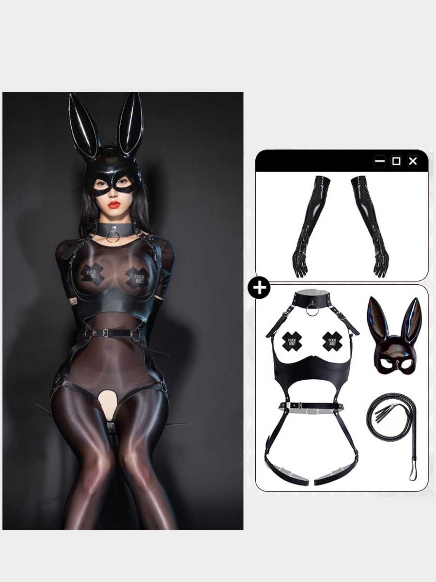 Sexy Bunny Harness Cosplay Lingerie - Strappy Rabbit Teddy blesssafe
