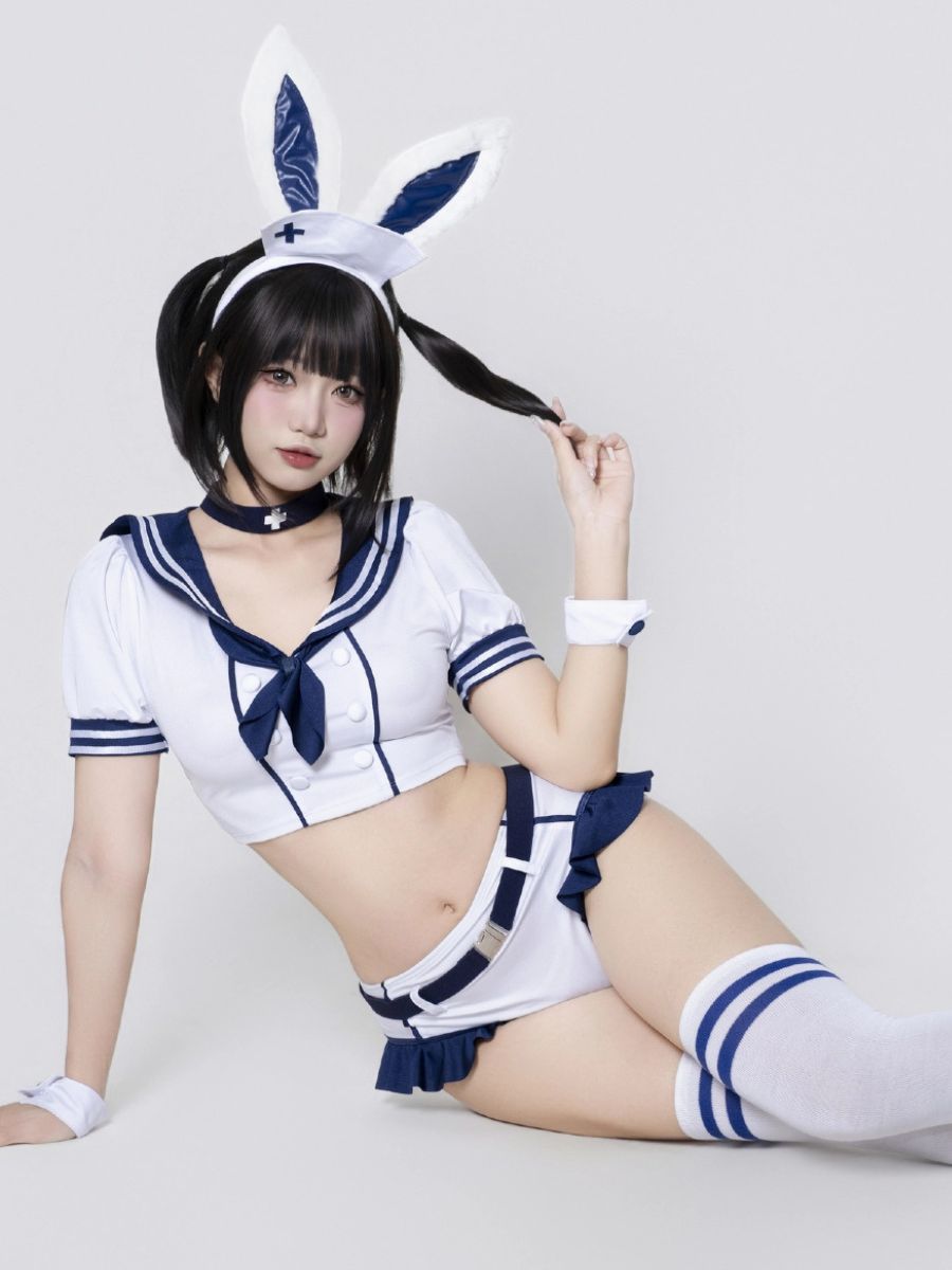 Navy Sailor Bunny Girl Cosplay Set Anime School Uniform Outfit blesssafe