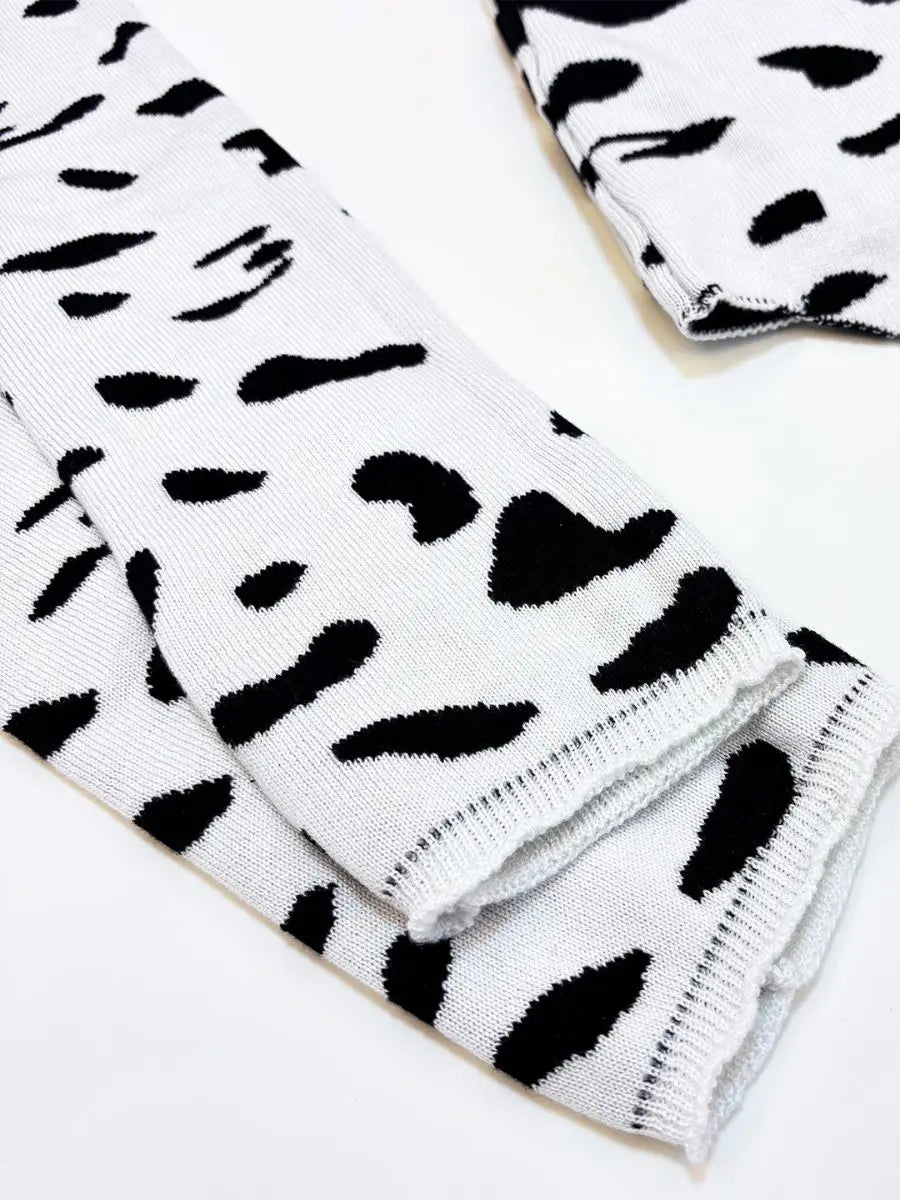 Rib Knit Cow Lingerie Set - Soft Textured Anime Animal Underwear Blesssafe