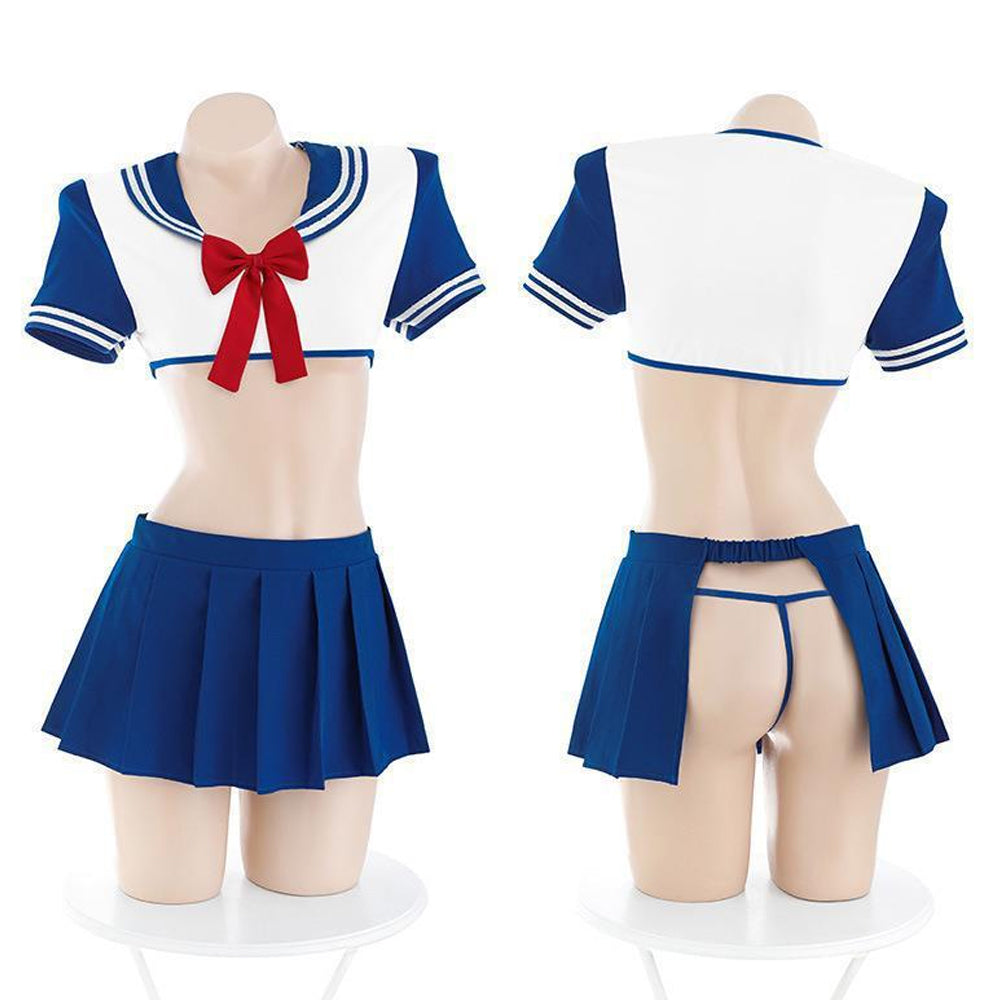 Anime Sailor Crop Top and Pleated Skirt - Sexy Two Piece Seifuku Blesssafe