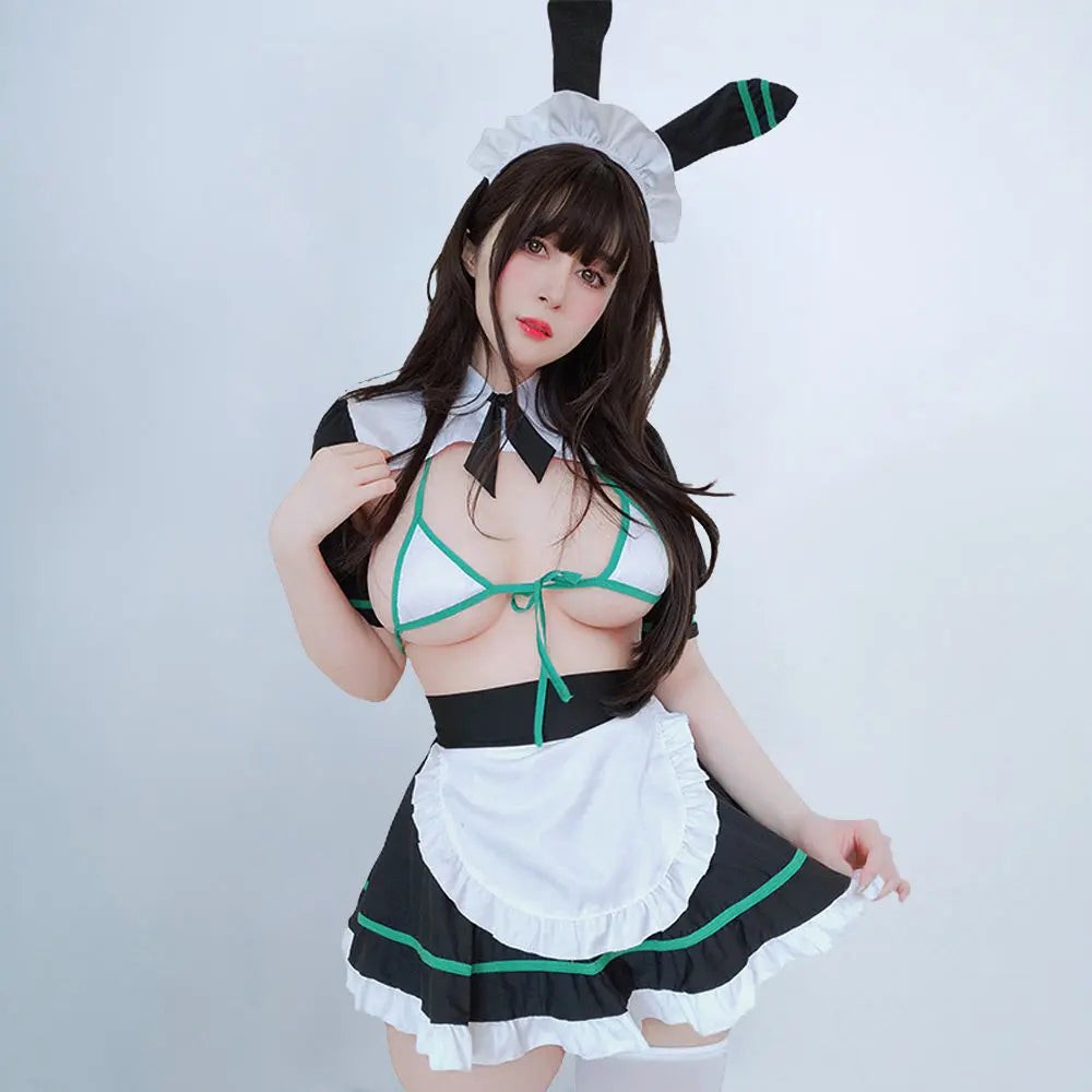 Sexy Bunny Maid Costume Anime Outfits Sassy Maid Cosplay Lingerie Set blesssafe