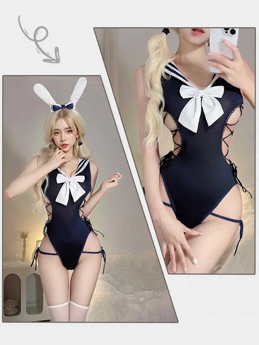 Anime Japanese Bunny Teddy Lingerie - Cute Kawaii Romper blesssafe