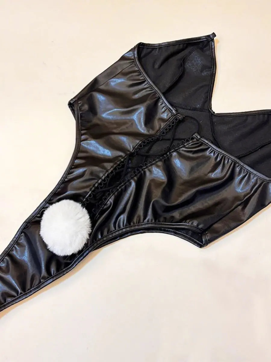 PU Leather Sinful Bunny Costume - Alternative Dark Cosplay Set blesssafe