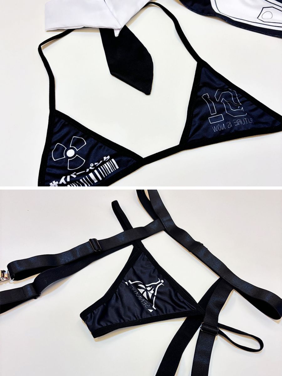 Classic Black Bunny Girl Lingerie Set Sexy Mesh Rabbit Teddy Outfit blesssafe