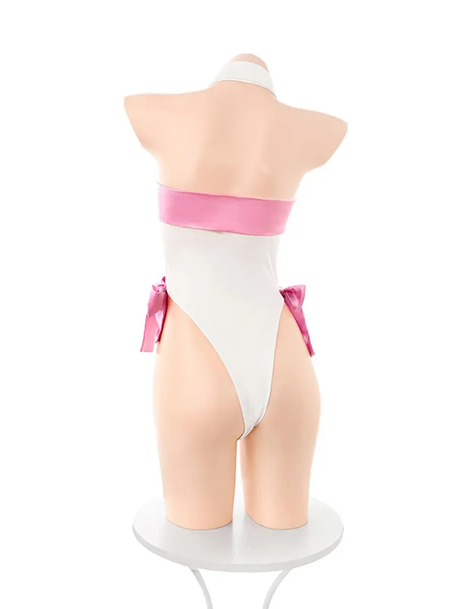 Ribbon Bow Cupless Teddy Lingerie Bodysuit blesssafe