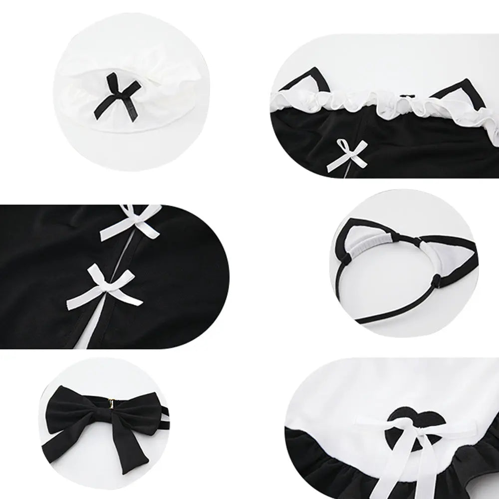 Sexy Cat Maid Lingerie Cute Kitten Cosplay Costume with Bow Choker blesssafe