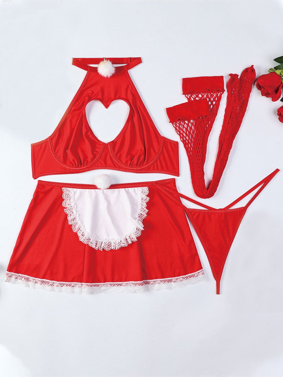 Sexy Christmas Maid Holiday Cosplay Outfit Set Blesssafe