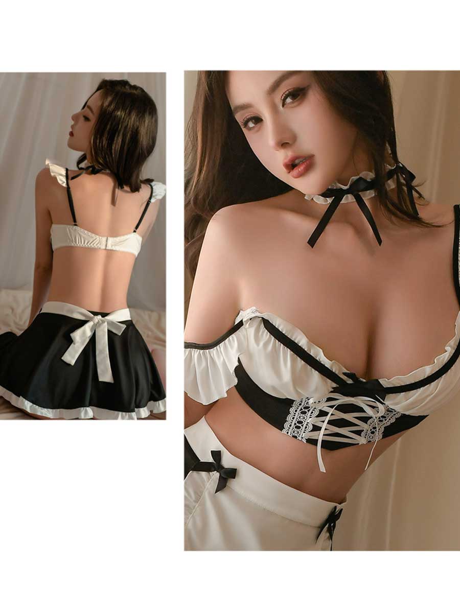 Seductive French Housekeeper Cosplay Outfit Set Blesssafe