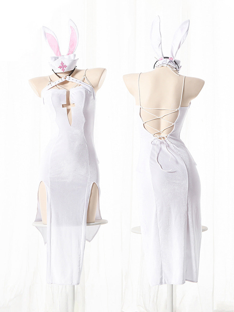 Gothic Bunny Costume - Dark Lace Alt Fashion Cosplay Outfit blesssafe