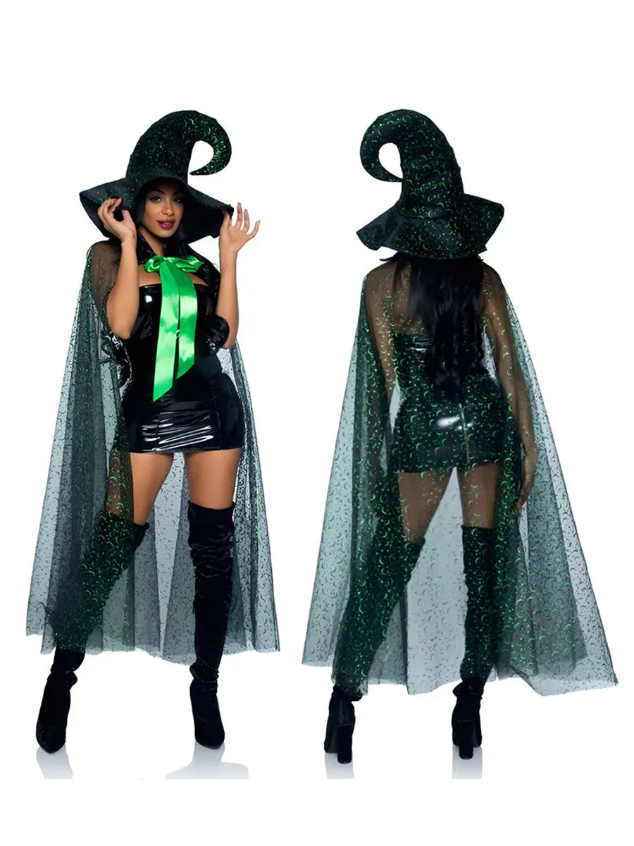 Black Latex Lingerie Wicked Witch Dress blesssafe