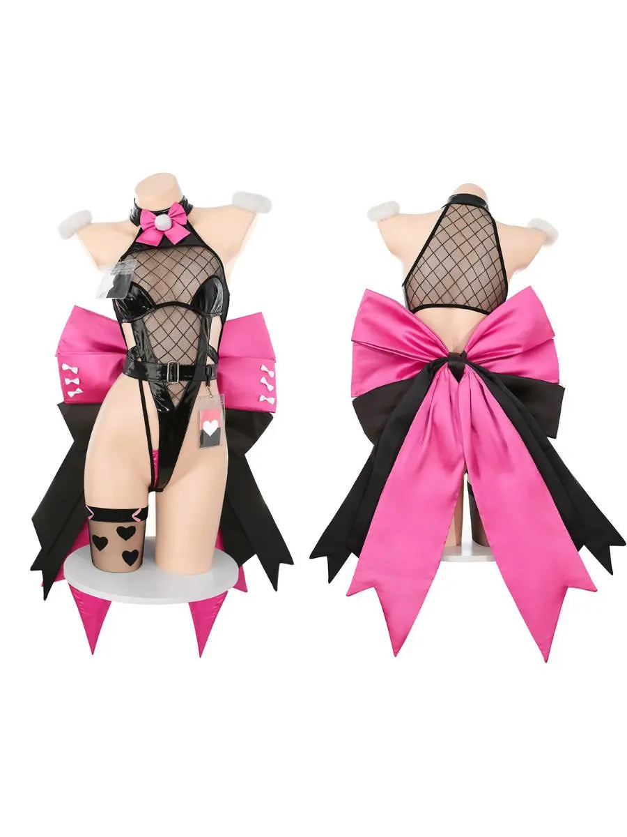 Pink & Black Bunny Cosplay Bodysuit Cute Kawaii Anime Rabbit Costume blesssafe