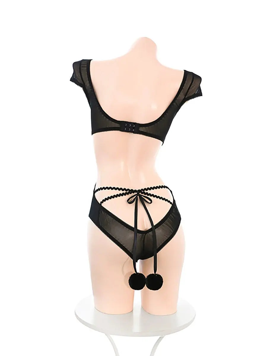 Sheer Bunny One Piece Lingerie - Transparent Anime Romper blesssafe