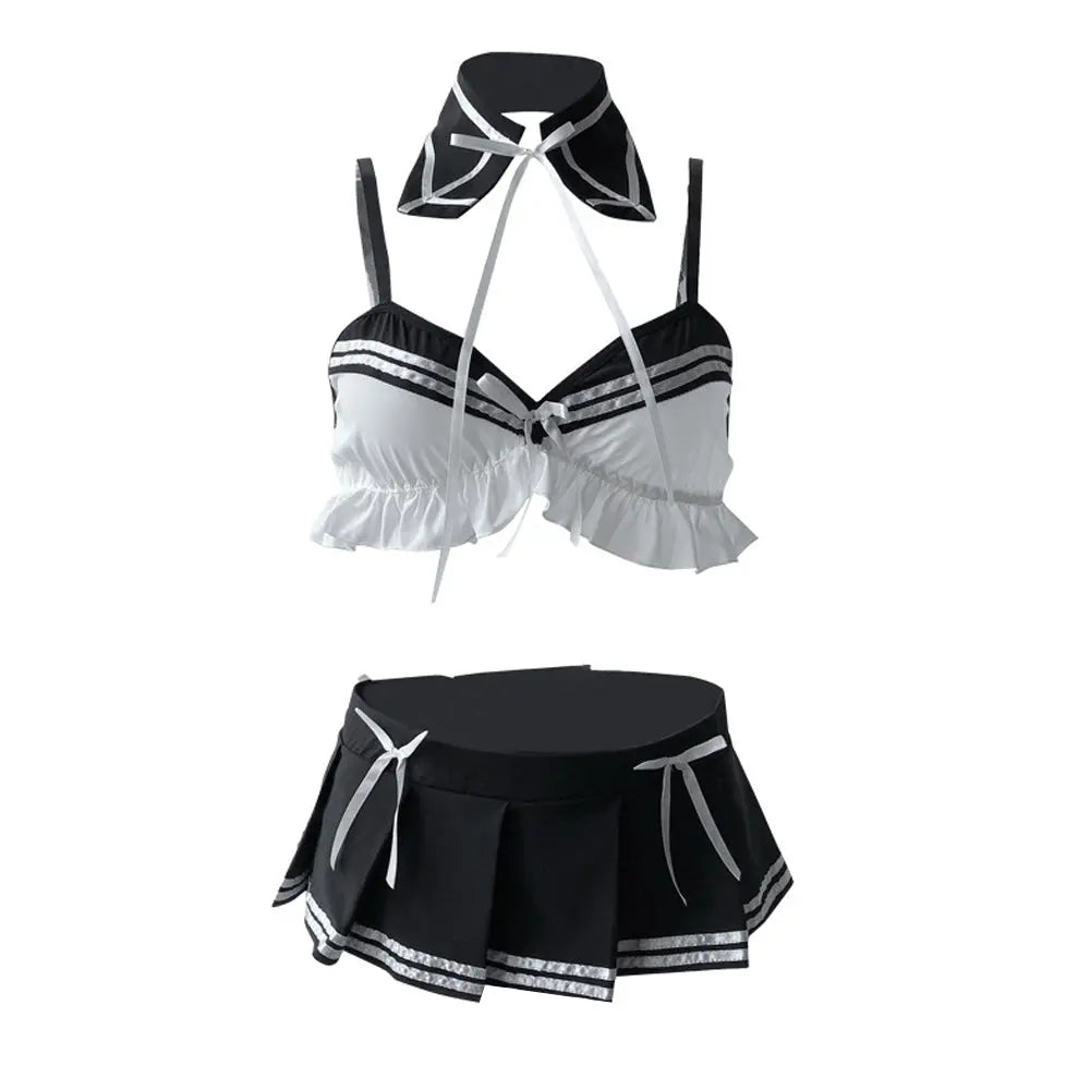 Classic Japanese Bra and Skirt Set - Cute Anime Underwear Uniform Blesssafe