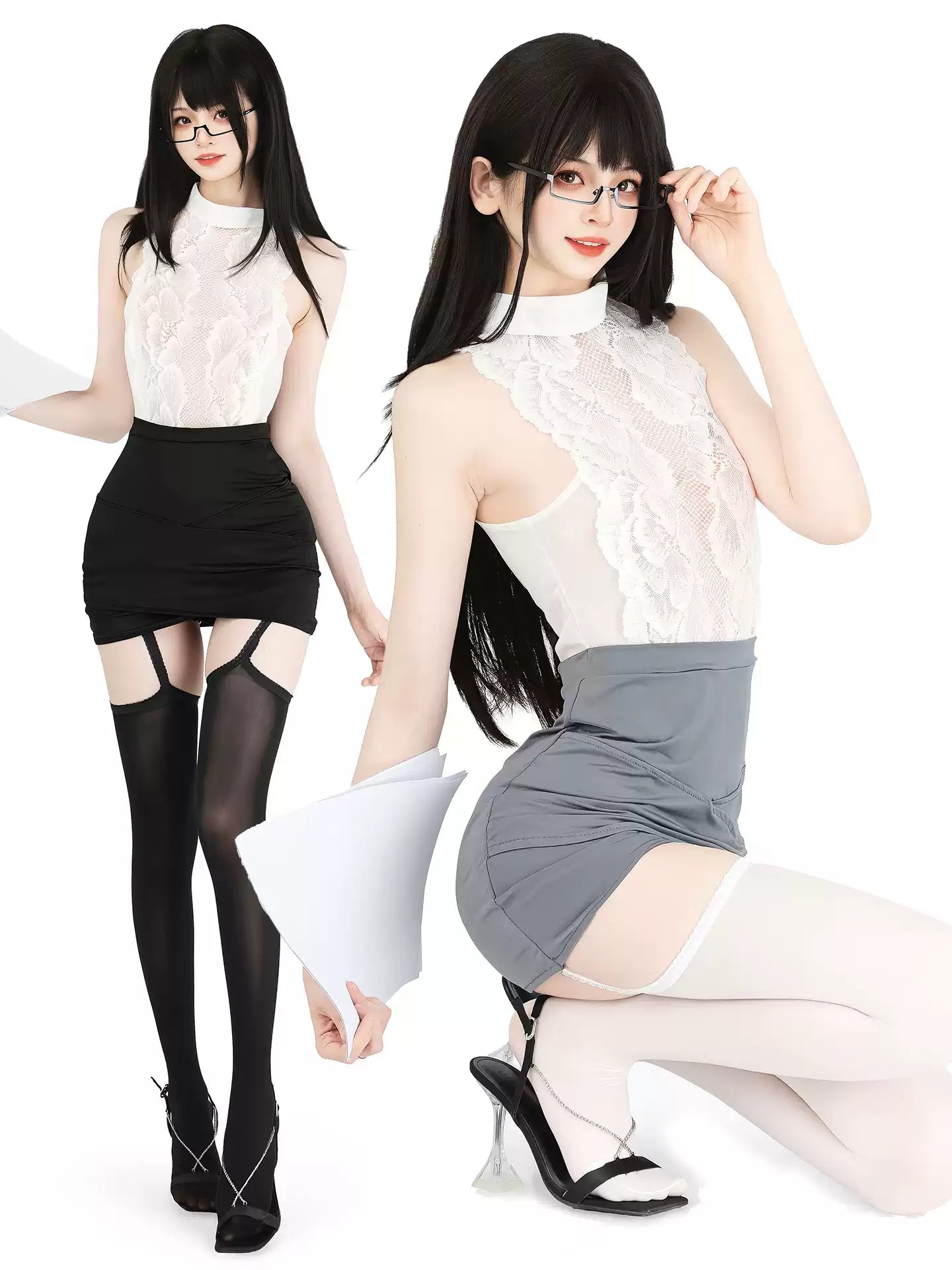 Midnight Rendezvous Lace Nightgown - Sexy Bedroom Outfits BLESSSAFE
