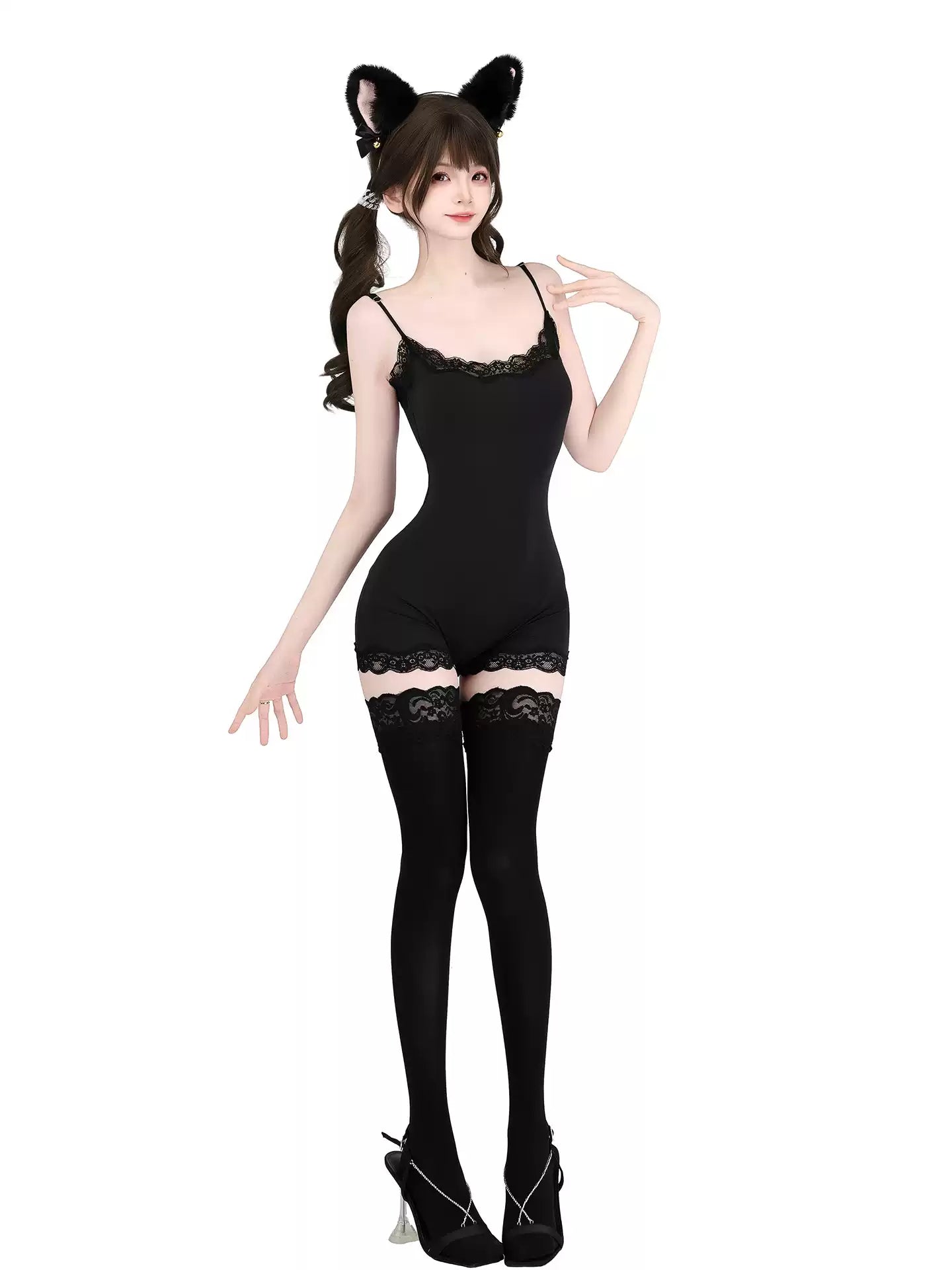 Pure Devotion Lace Strappy Bodysuit - Skimpy Clothes BLESSSAFE