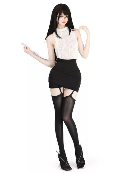Midnight Rendezvous Lace Nightgown - Sexy Bedroom Outfits BLESSSAFE