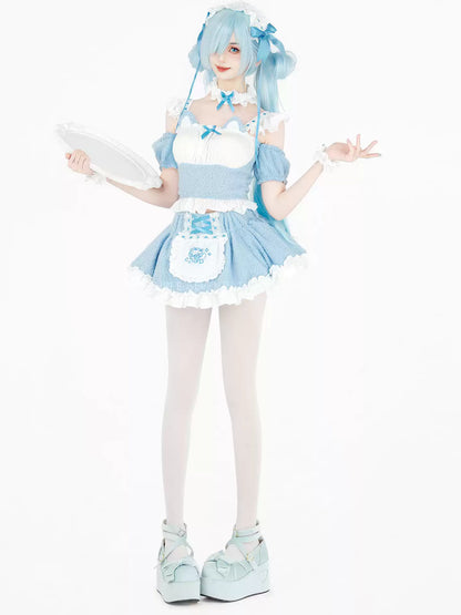 Sugar Cat Chef Print Maid Skirt Set - Roleplay Costumes BLESSSAFE