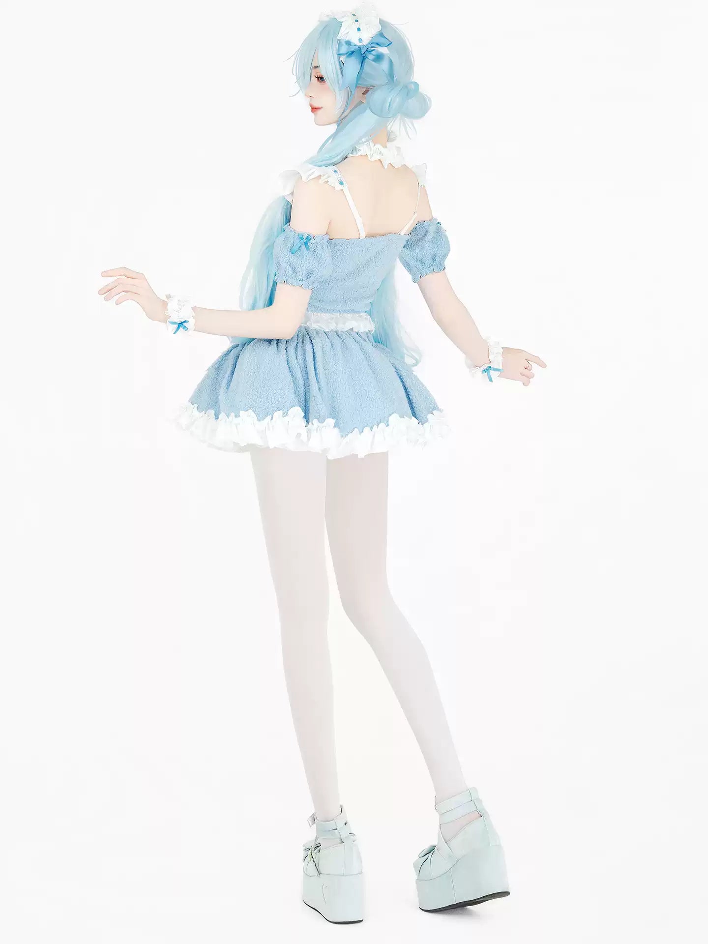 Sugar Cat Chef Print Maid Skirt Set - Roleplay Costumes BLESSSAFE