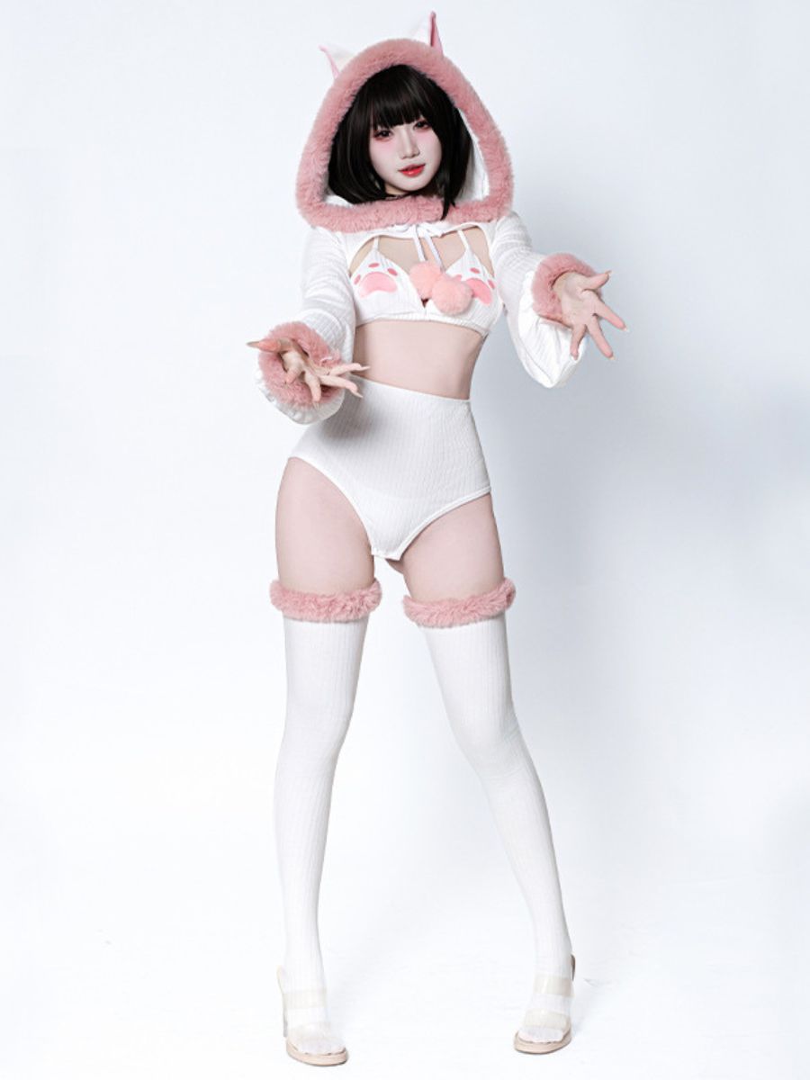 Anime Neko Cat Bodysuit Lingerie Set blesssafe