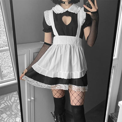 Cat Maid Cosplay Costume Keyhole Mesh Babydoll Nightwear Set Blesssafe