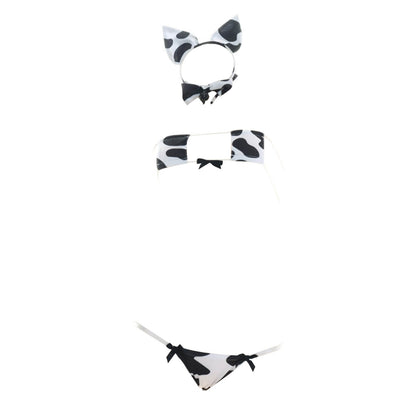 Cow Print Square Anime Lingerie Lolita Japanese Cosplay Bikini Costume Set Blesssafe
