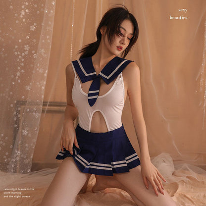 Cutout Schoolgirl Bodysuit Lingerie blesssafe
