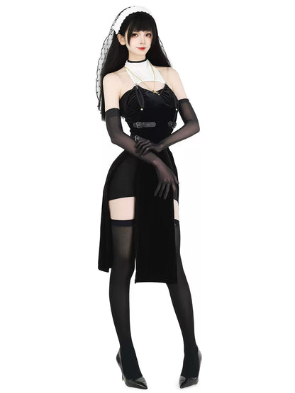 Bone-Eroding Velvet Nun Roleplay Costume - Roleplay Costumes BLESSSAFE