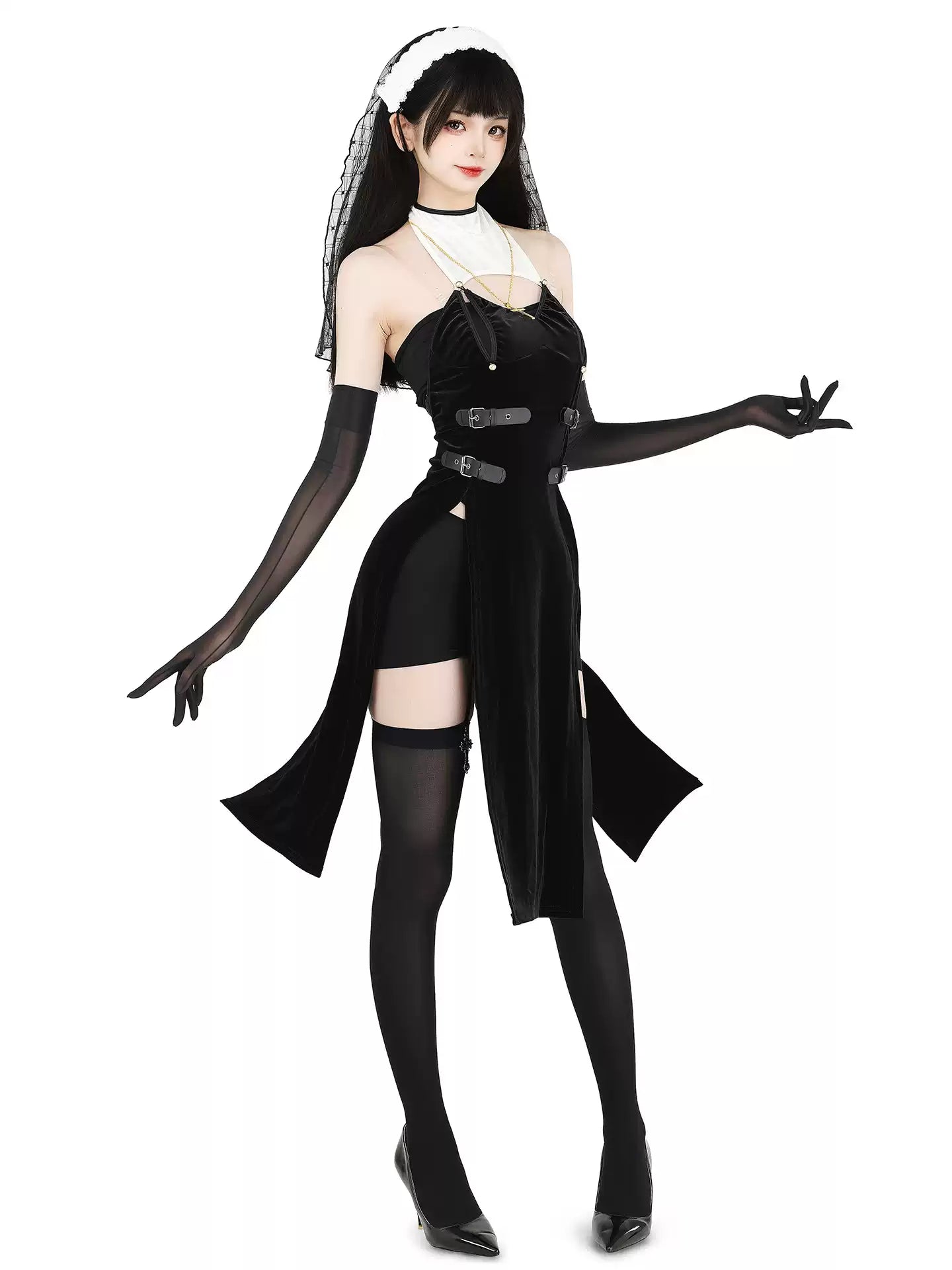 Bone-Eroding Velvet Nun Roleplay Costume - Roleplay Costumes BLESSSAFE