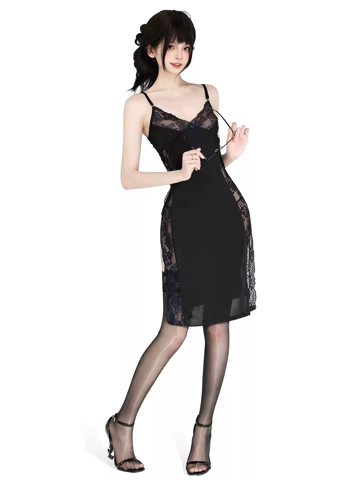 Moonlight Split Lace Chemise Nightgown - Exotic Wear BLESSSAFE