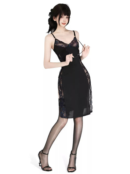 Moonlight Split Lace Chemise Nightgown - Exotic Wear BLESSSAFE