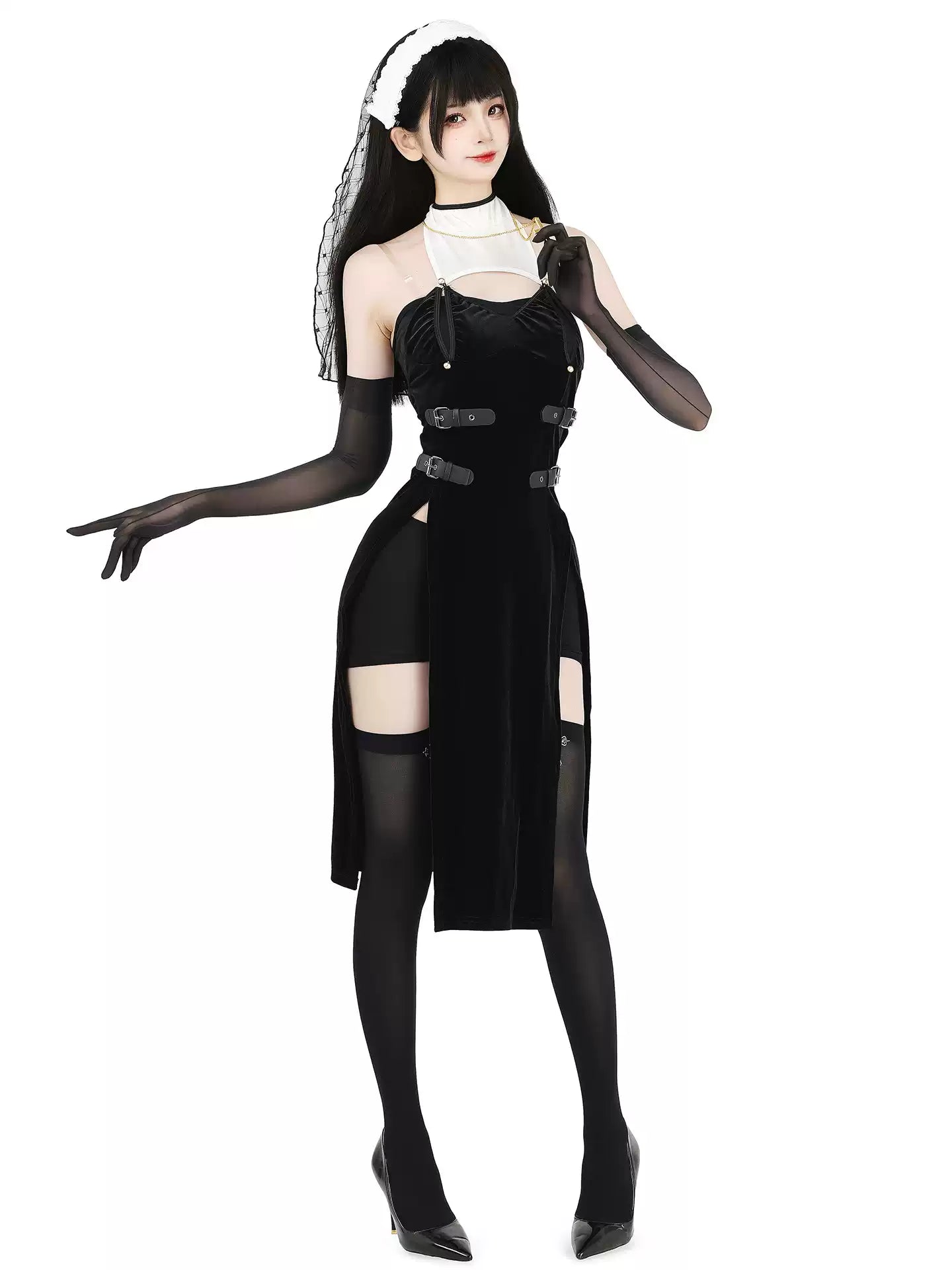 Bone-Eroding Velvet Nun Roleplay Costume - Roleplay Costumes BLESSSAFE