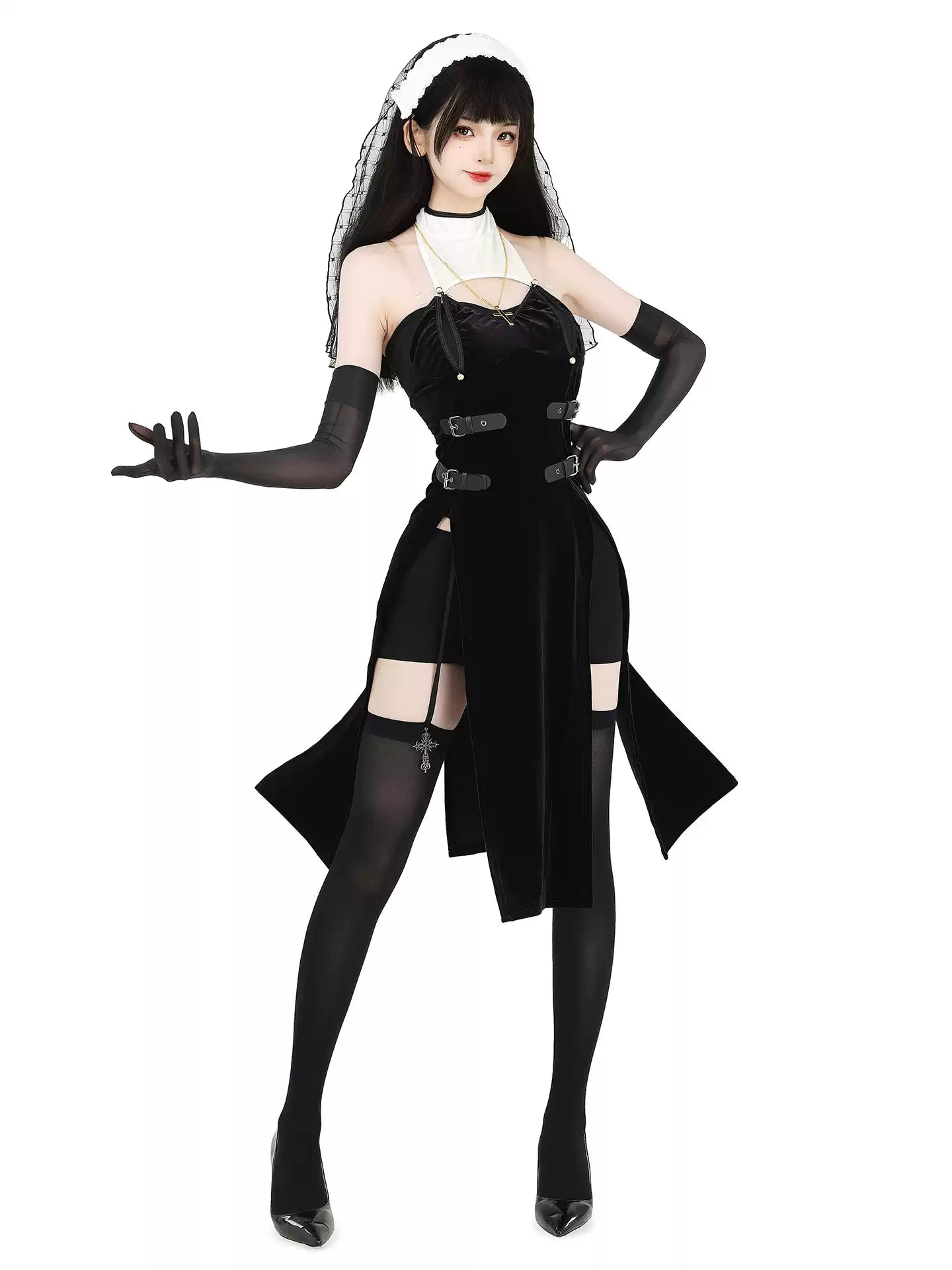 Bone-Eroding Velvet Nun Roleplay Costume - Roleplay Costumes BLESSSAFE