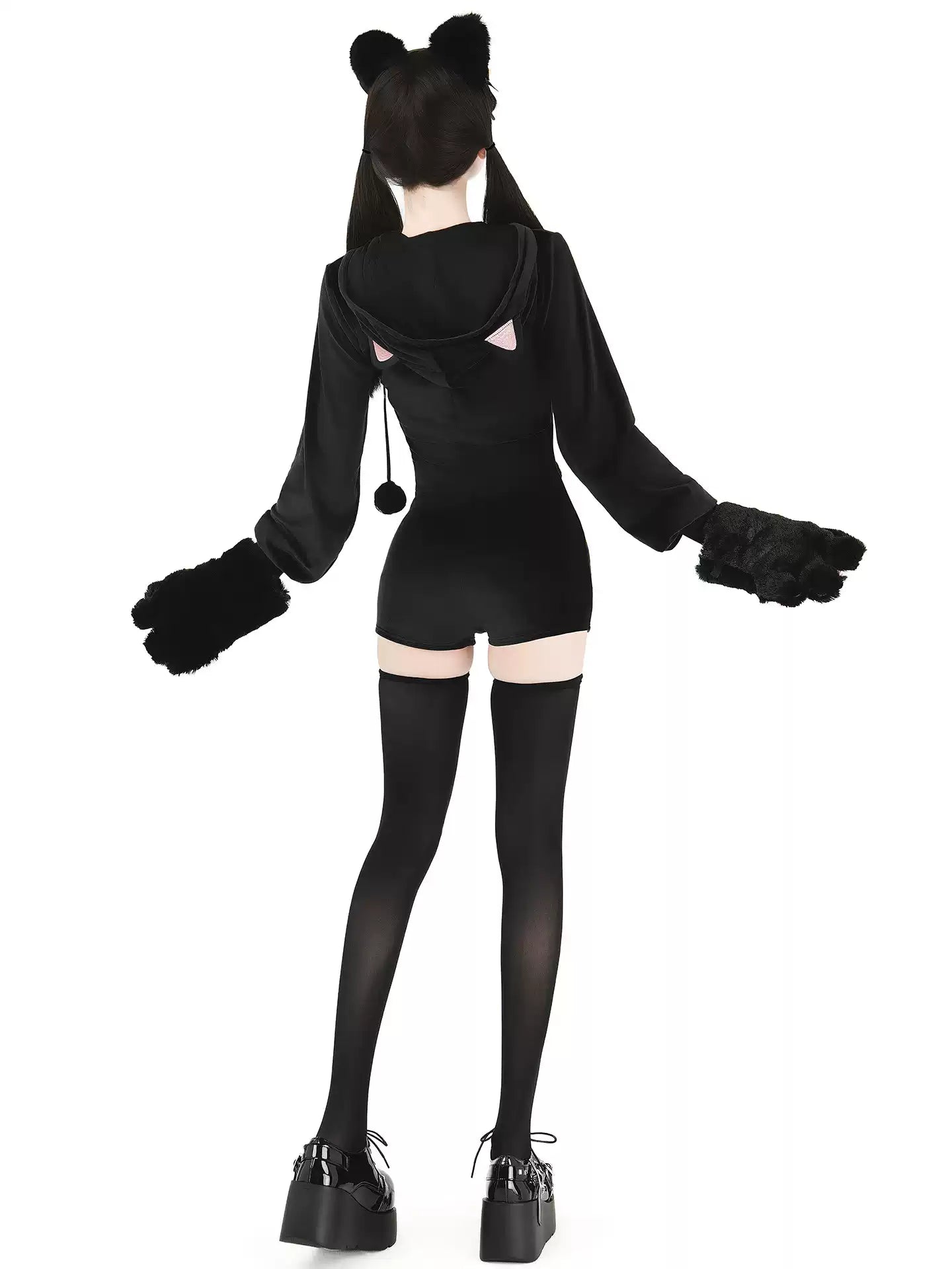 Kitten Imprint Plush Furry Bodysuit - Sexy Bedroom Outfits BLESSSAFE