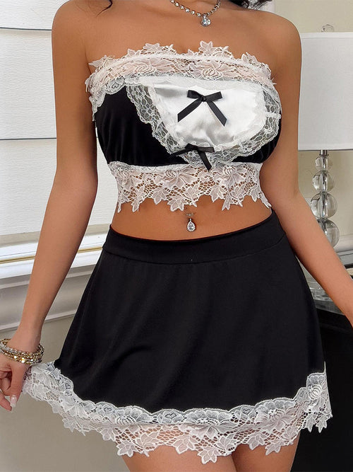 Seductive Sexy Maid Cosplay Skirt Set Blesssafe