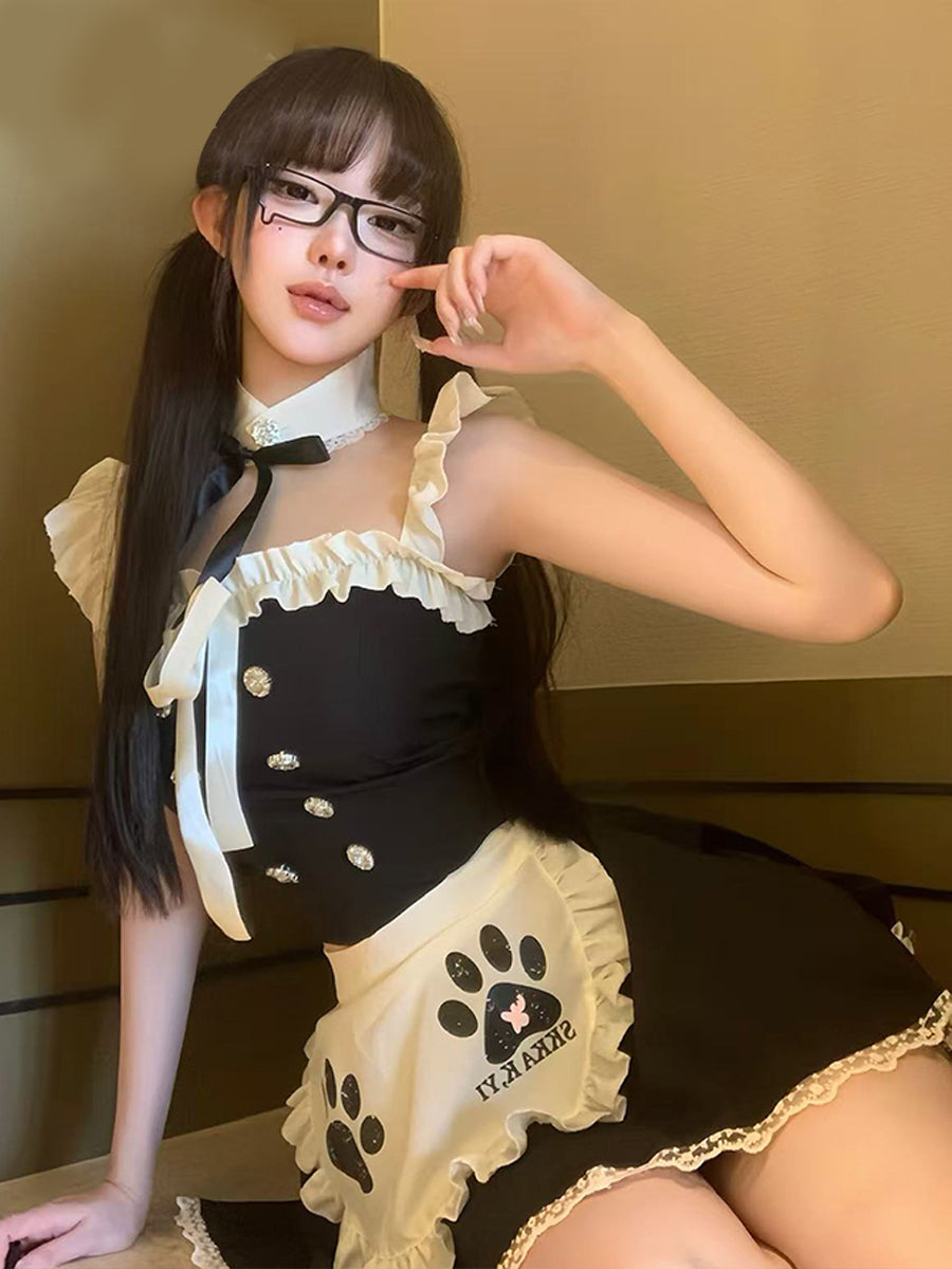 Anime Neko Maid Uniform Cosplay Costume Set Blesssafe